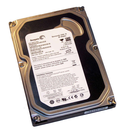 Seagate BarraCuda 7200.10 ST380815AS 80GB 7200 RPM 8MB Cache SATA 3.0Gb/s 3.5" Internal Hard Drive B